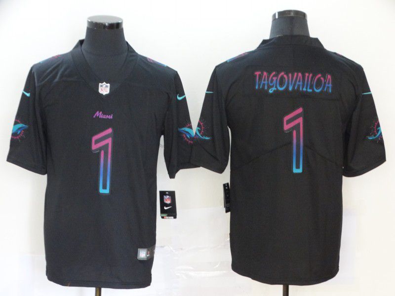 Men Miami Dolphins #1 Tagovailoa Black Nike City Edition Limited NFL Jerseys->miami dolphins->NFL Jersey